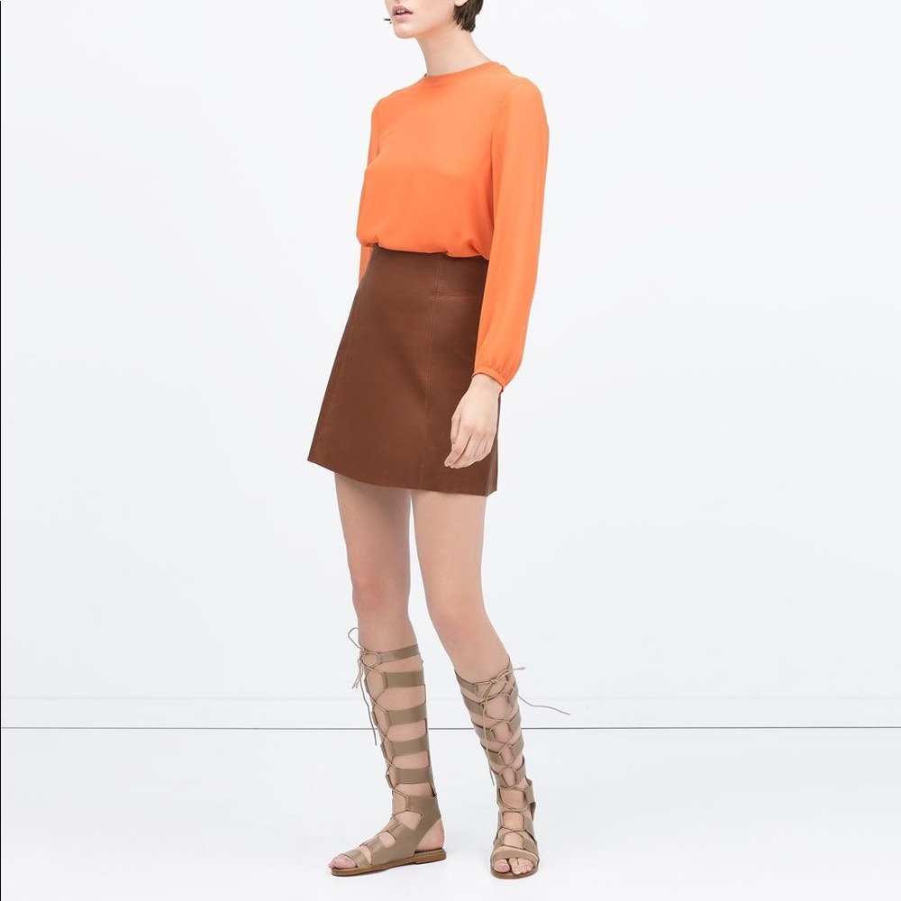 Zara faux leather mini skirt